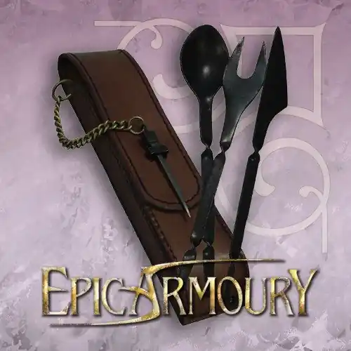 !Cutlery with leather hanger - Brown – Epic Armoury – One-size – Live Rollespils Bestik[501853 / 19830100] [885025000262 // 5704742500273] - Kun få tilbage