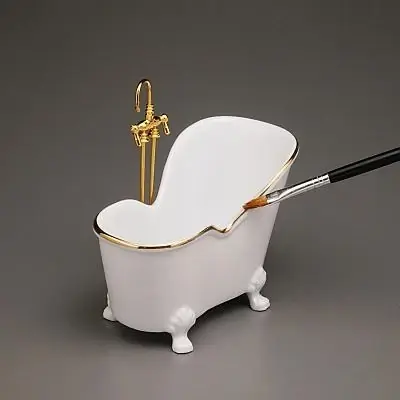 Sit-on bathtub white/gold | Premium