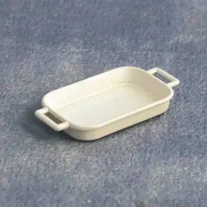 Dish w/ handle, white metal | Særpris