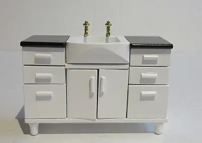 Nyhed | Kitchen/bathroom table white w/ sink
