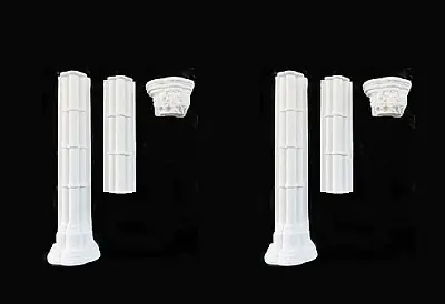 Column semi-circular 2 sets of plaster 3 parts, H total 18.7 x W at bottom 3 cm - Så længe lager haves
