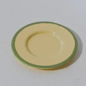 Plate enameled metal yellow/green - Tilbud
