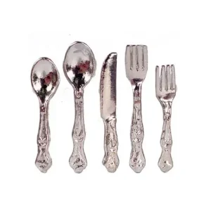 Meget populær | Cutlery "Silver" 5 pieces = 1 place setting w/ cut pattern