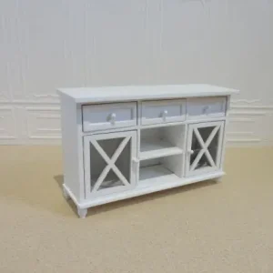 Anbefalet valg - Sideboard, white lacquered + real glass