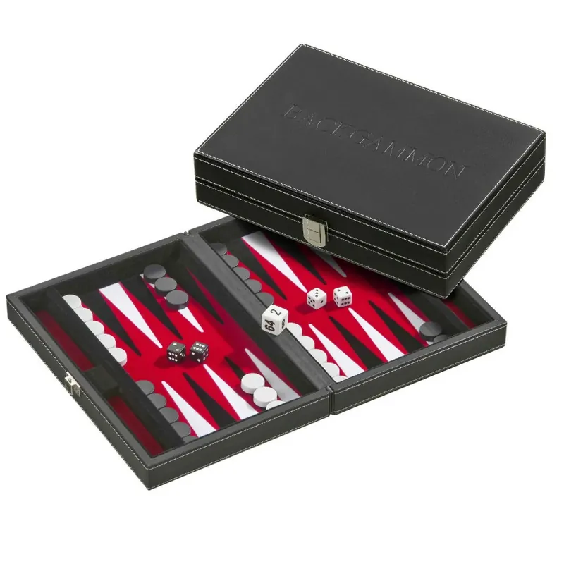 23 cm rød backgammon - Bestil nemt