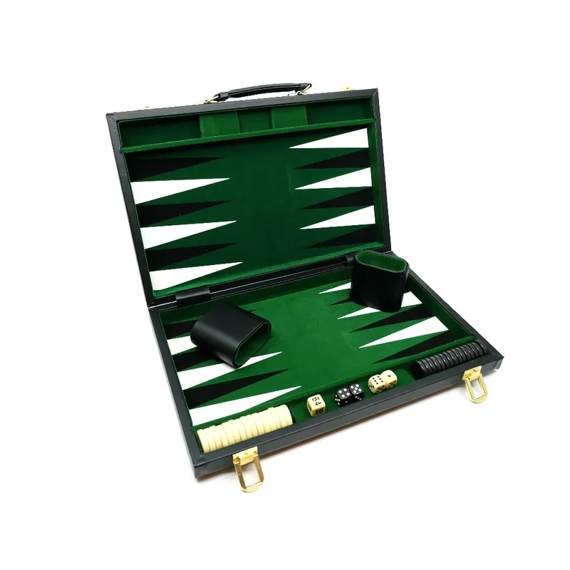 38 cm grøn backgammon - Tidsbegrænset