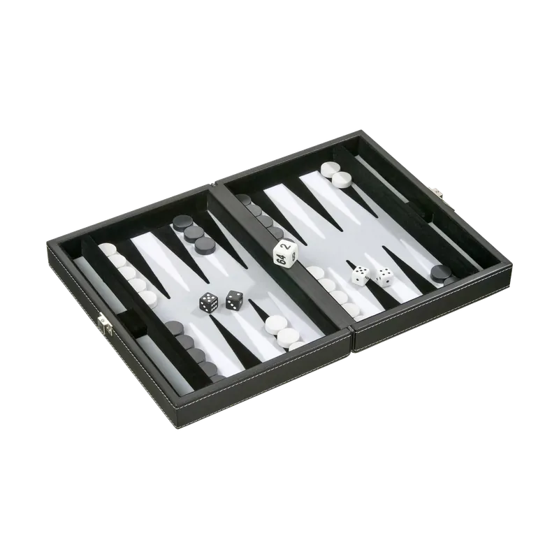 Populær - 23 cm grå backgammon