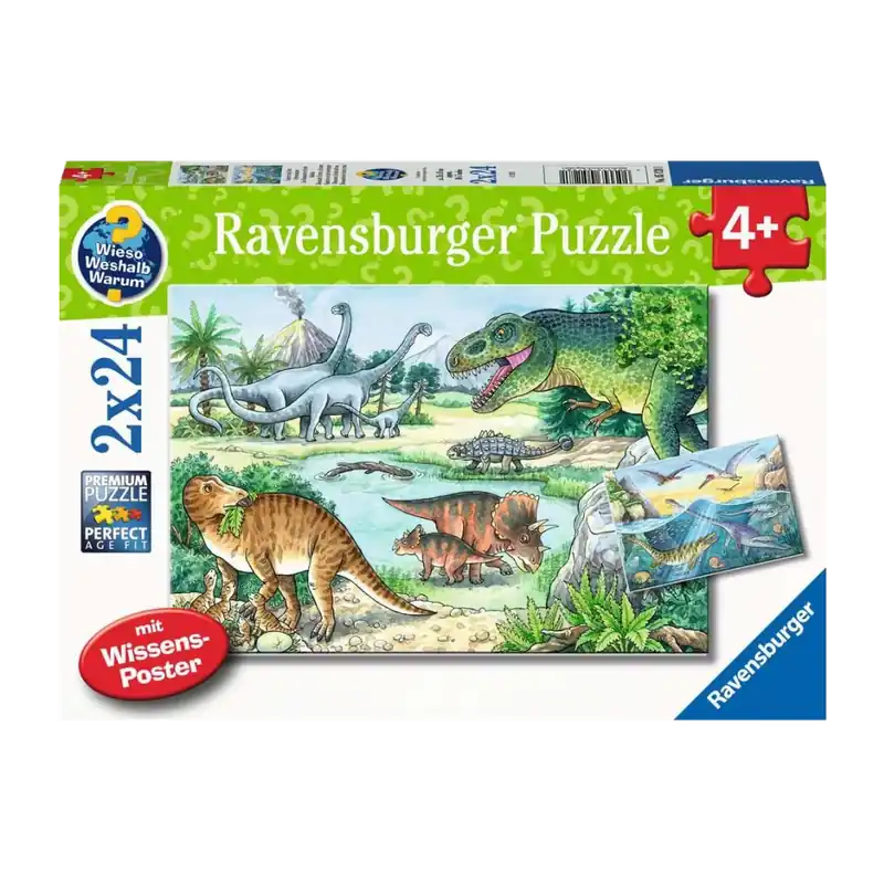 Dinosaurs of Land &Sea - 2 x 24 brikker | Meget populær