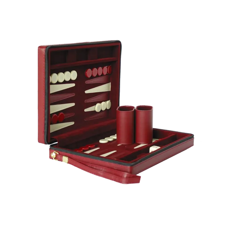23 cm Magnetisk Rejse Backgammon Rød | Klar til levering
