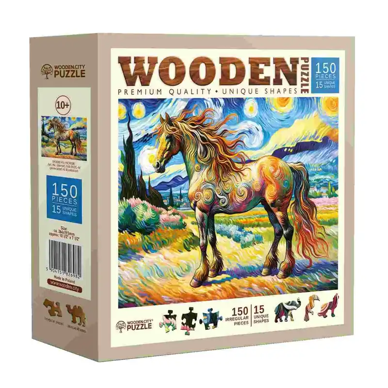 Modern Horse Træ - 150 Brikker | Leveres hurtigt