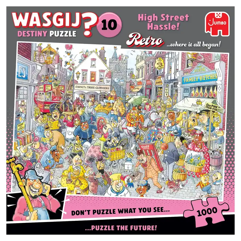 Wasgij Retro Destiny 10 High Street Hassle - 1000 Brikker | Fabrikspris