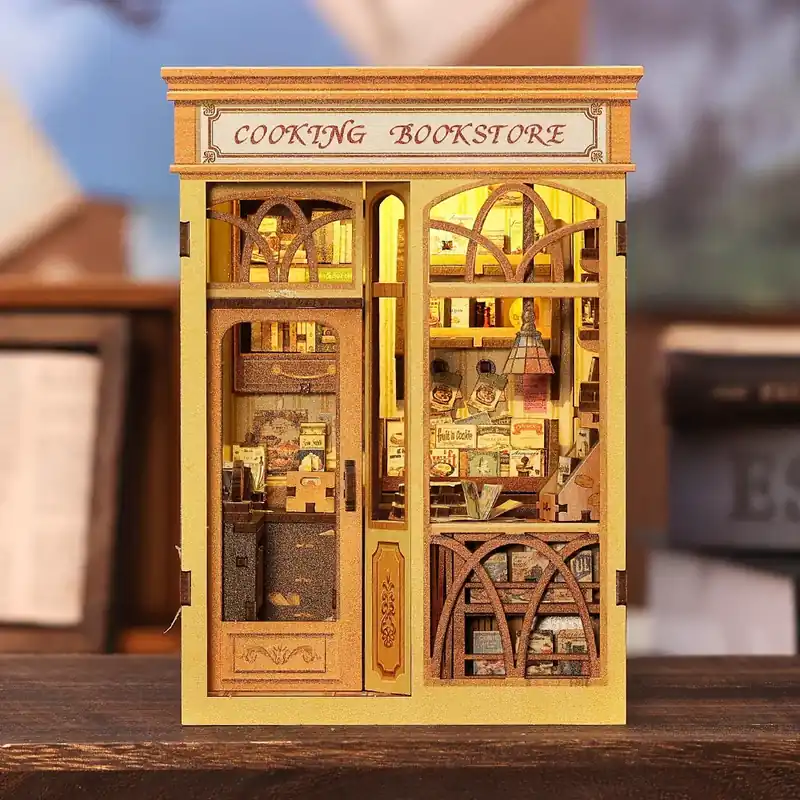 BOOK NOOK KIT - DIY - Cooking Bookstore - 156pc + LED Light | Sidste chance