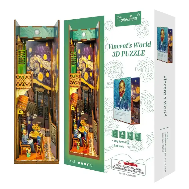 BOOK NOOK KIT - DIY - Vincent‘s World - 80pcs + LED Light - Superpris