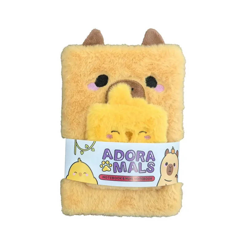 Bestil nemt - CAPYBARA - Duke - Premium Fluffy Notebook + 1 Mini