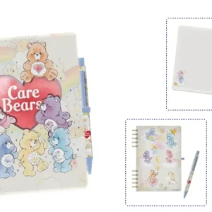 CARE BEAR - Heart - Pack Notebook + Pen + Stickers | Leveres hurtigt