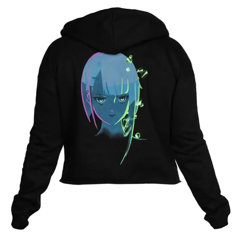 Meget populær - CYBERPUNK EDGERUNNERS NEON LUCY CROP HOODIE L