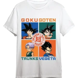 Dragon Ball Super T-Shirt Goku, Goten, Trunks, Vegeta White Size L | Topprodukt