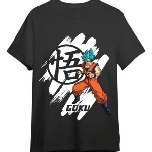 Dragon Ball T-Shirt Dragon Ball Super Goku Super Saiyan Blue Black Size L - Bestil direkte