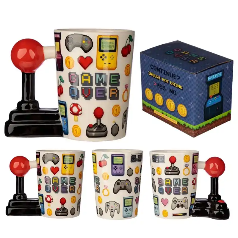 Bedst sælgende | GAME OVER - Joystick & Pixels - Mug with 3D Handle13,5oz
