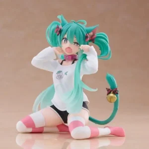 HATSUNE MIKU - Miku "Cat Ear t-Shirt" - Statue Desktop Cute 13cm - Dagens tilbud