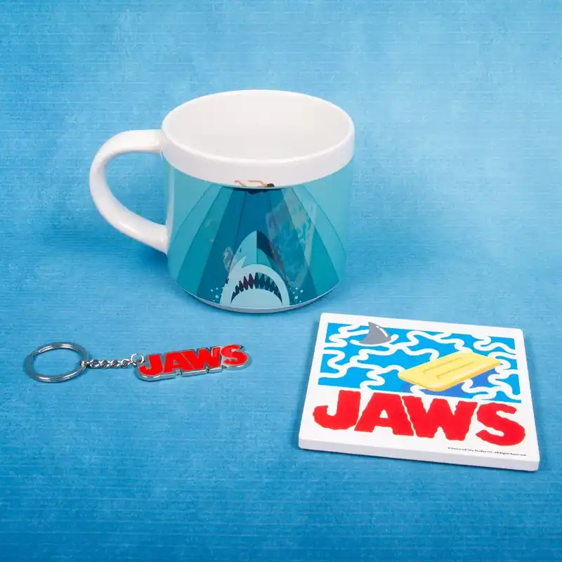 Så længe lager haves | JAWS - Gift Box - Mug 250 ml + Coaster + Keyring