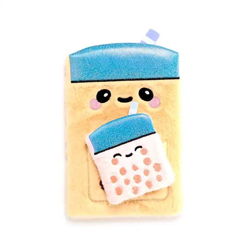 Bestil online | KAWAII - Boba the Bubble Tea - Premium Fluffy Notebook + 1 Mini